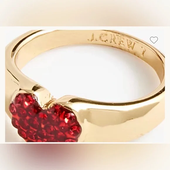 J. Crew Gold Ring with Heart Stone - Picture 4 of 4